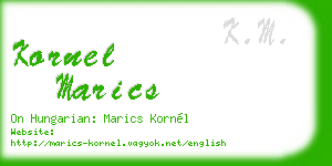 kornel marics business card